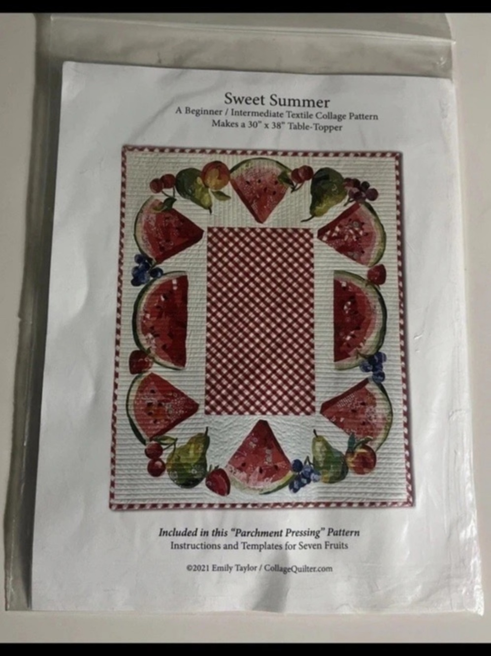 Collage Quilter Sweet Summer Table Topper Pattern by Emily Taylor